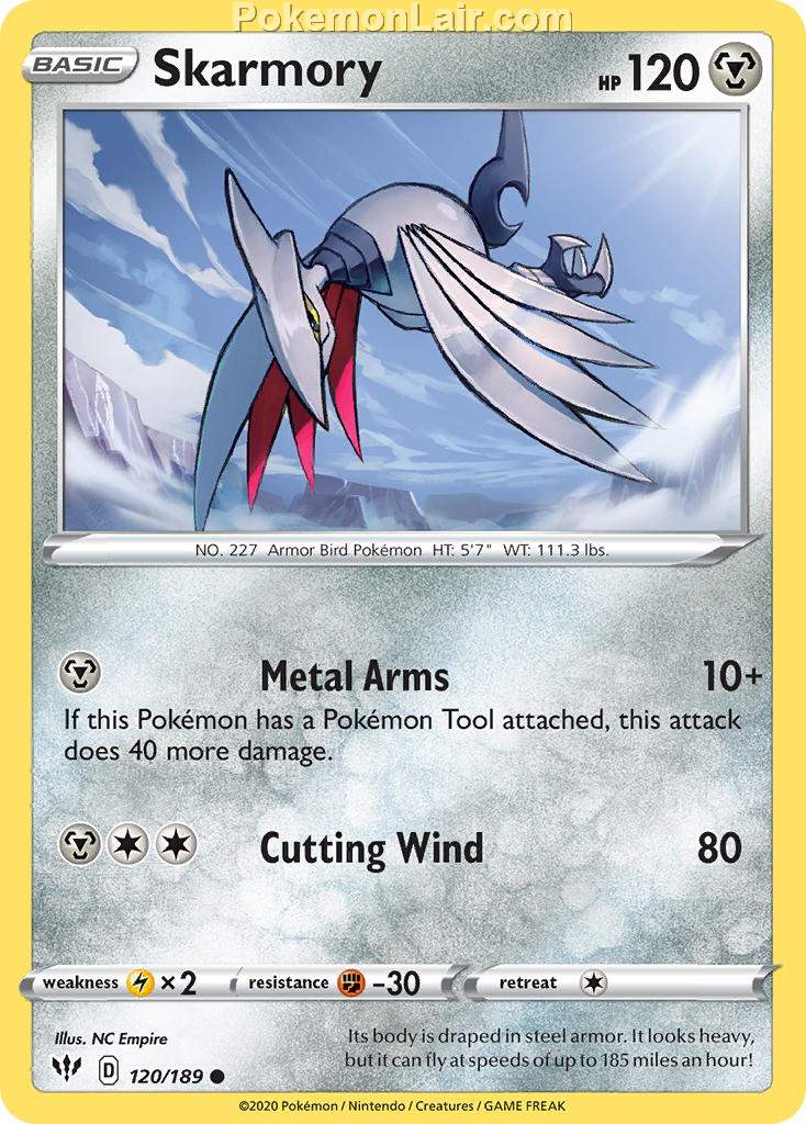 2020 Pokemon Trading Card Game Sword Shield – Darkness Ablaze Price List – 120 Skarmory