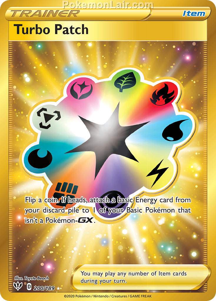 2020 Pokemon Trading Card Game Sword Shield – Darkness Ablaze Price List – 200 Turbo Patch
