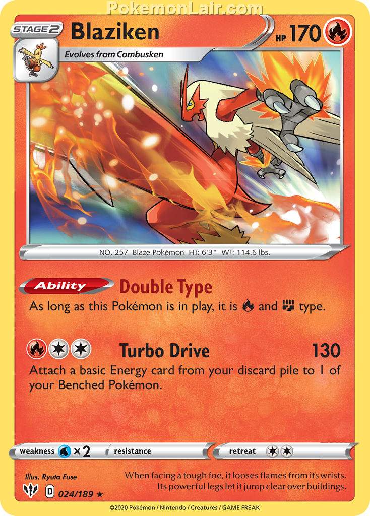 2020 Pokemon Trading Card Game Sword Shield – Darkness Ablaze Price List – 24 Blaziken