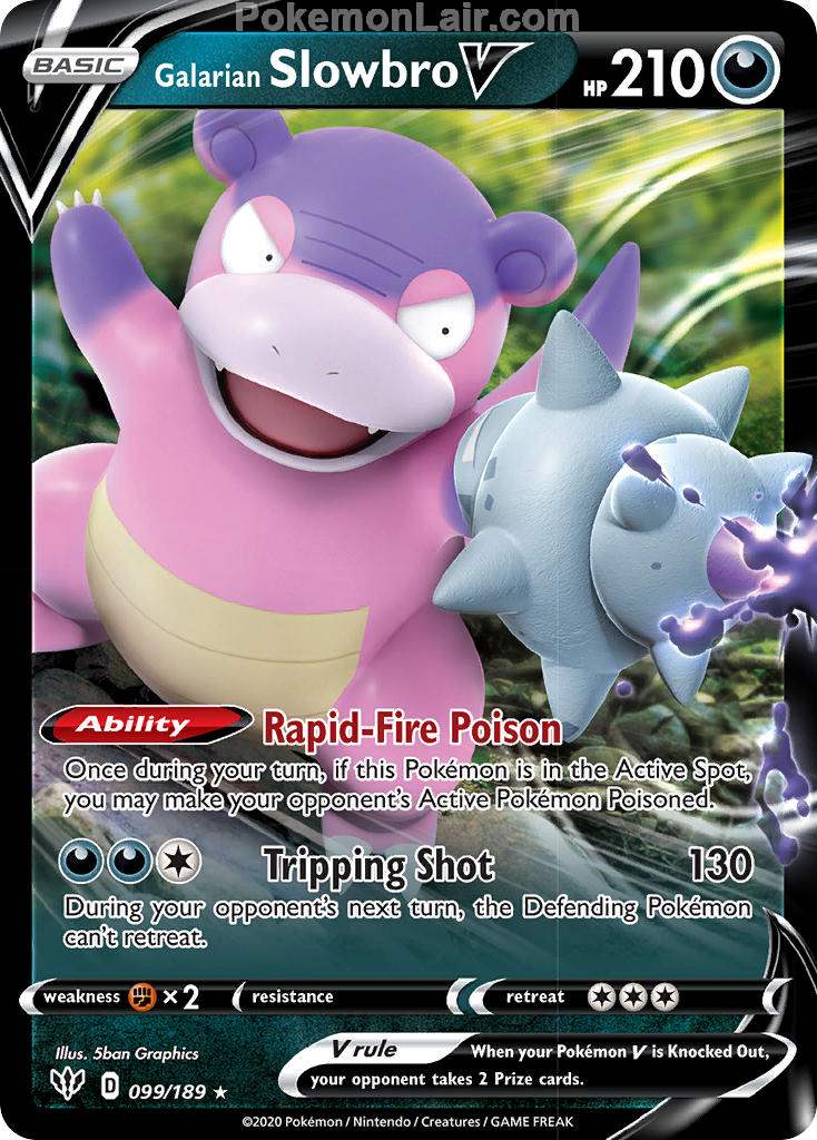 2020 Pokemon Trading Card Game Sword Shield – Darkness Ablaze Price List – 99 Galarian Slowbro V