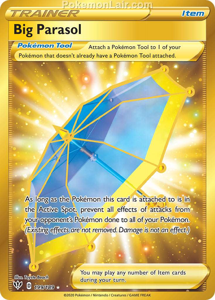 2020 Pokemon Trading Card Game Sword Shield – Darkness Ablaze Set List – 199 Big Parasol