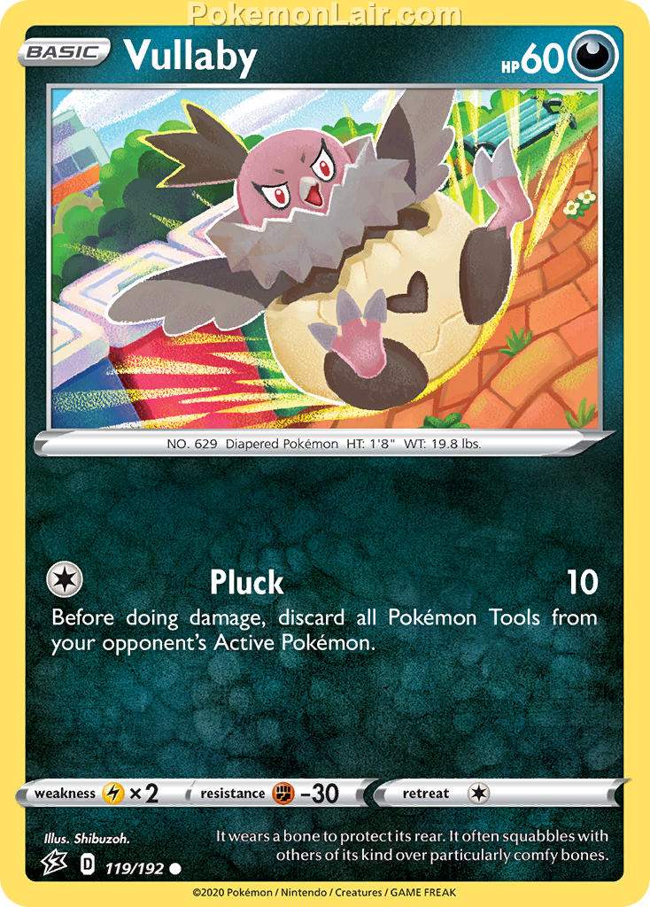 2020 Pokemon Trading Card Game Sword Shield – Rebel Clash Price List – 119 Vullaby