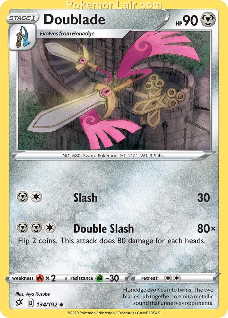 2020 Pokemon Trading Card Game Sword Shield – Rebel Clash Price List – 134 Doublade