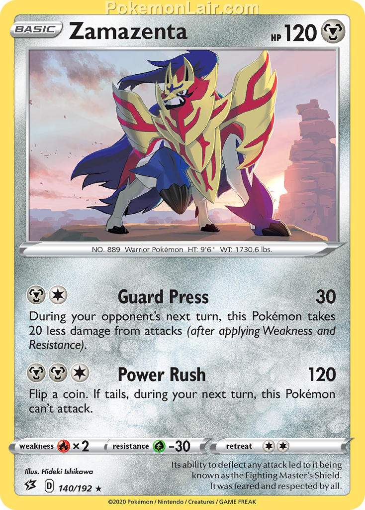 2020 Pokemon Trading Card Game Sword Shield – Rebel Clash Price List – 140 Zamazenta