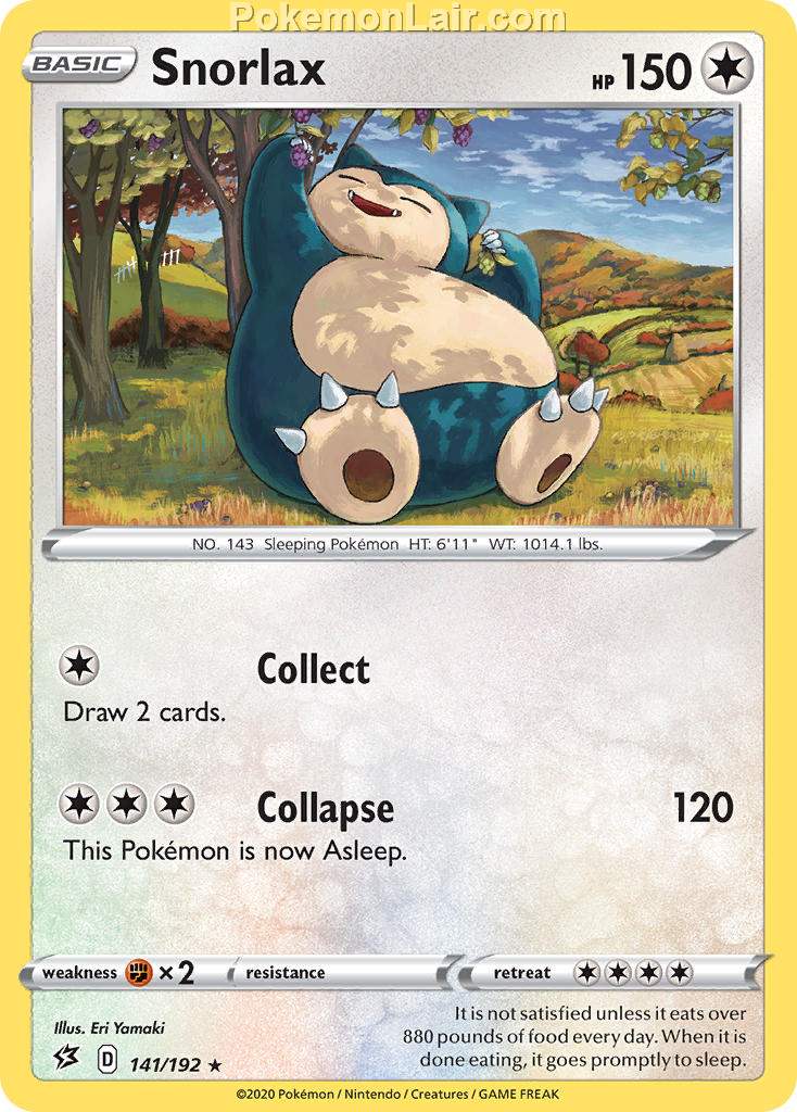 2020 Pokemon Trading Card Game Sword Shield – Rebel Clash Price List – 141 Snorlax