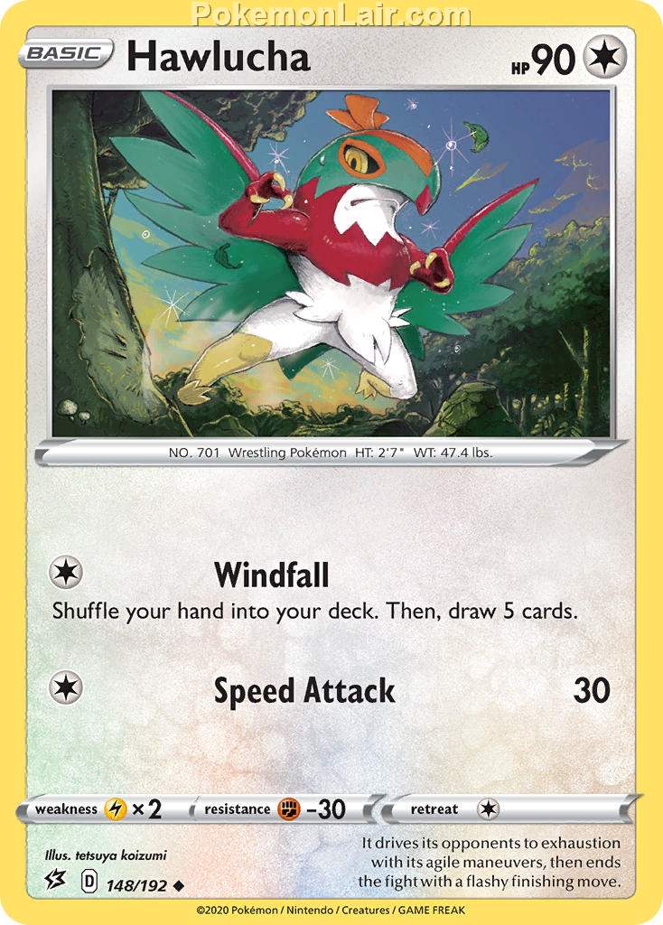 2020 Pokemon Trading Card Game Sword Shield – Rebel Clash Price List – 148 Hawlucha