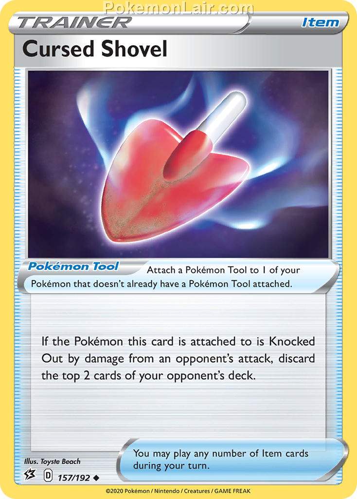 2020 Pokemon Trading Card Game Sword Shield – Rebel Clash Price List – 157 Cursed Shovel