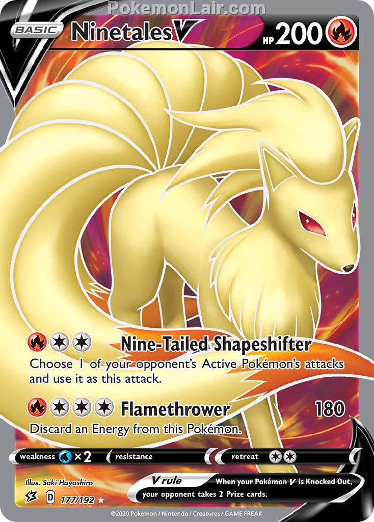 2020 Pokemon Trading Card Game Sword Shield – Rebel Clash Price List – 177 Ninetales V