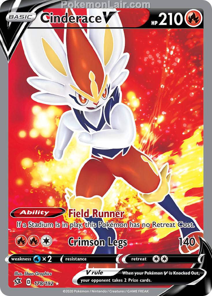 2020 Pokemon Trading Card Game Sword Shield – Rebel Clash Price List – 178 Cinderace V