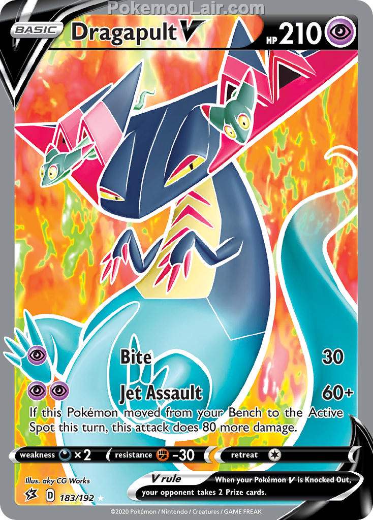 2020 Pokemon Trading Card Game Sword Shield – Rebel Clash Price List – 183 Dragapult V