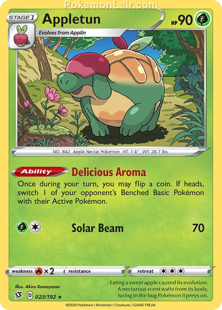 2020 Pokemon Trading Card Game Sword Shield – Rebel Clash Price List – 23 Appletun