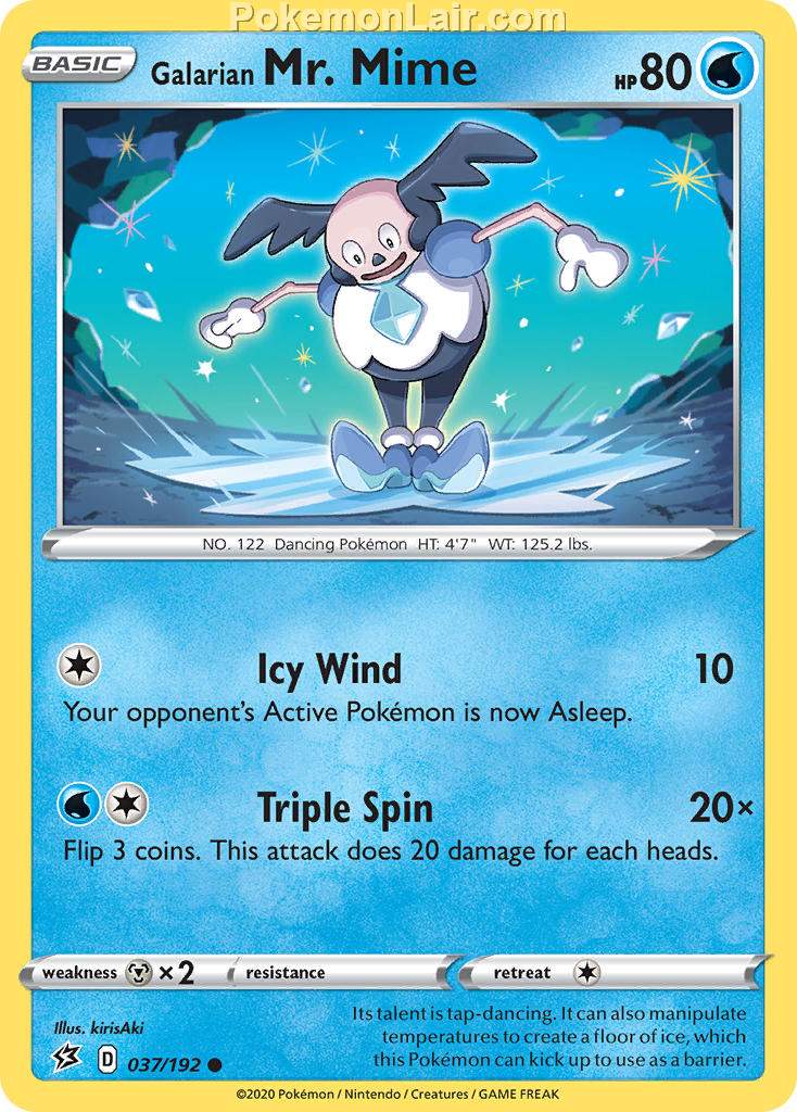 2020 Pokemon Trading Card Game Sword Shield – Rebel Clash Price List – 37 Galarian Mr Mime