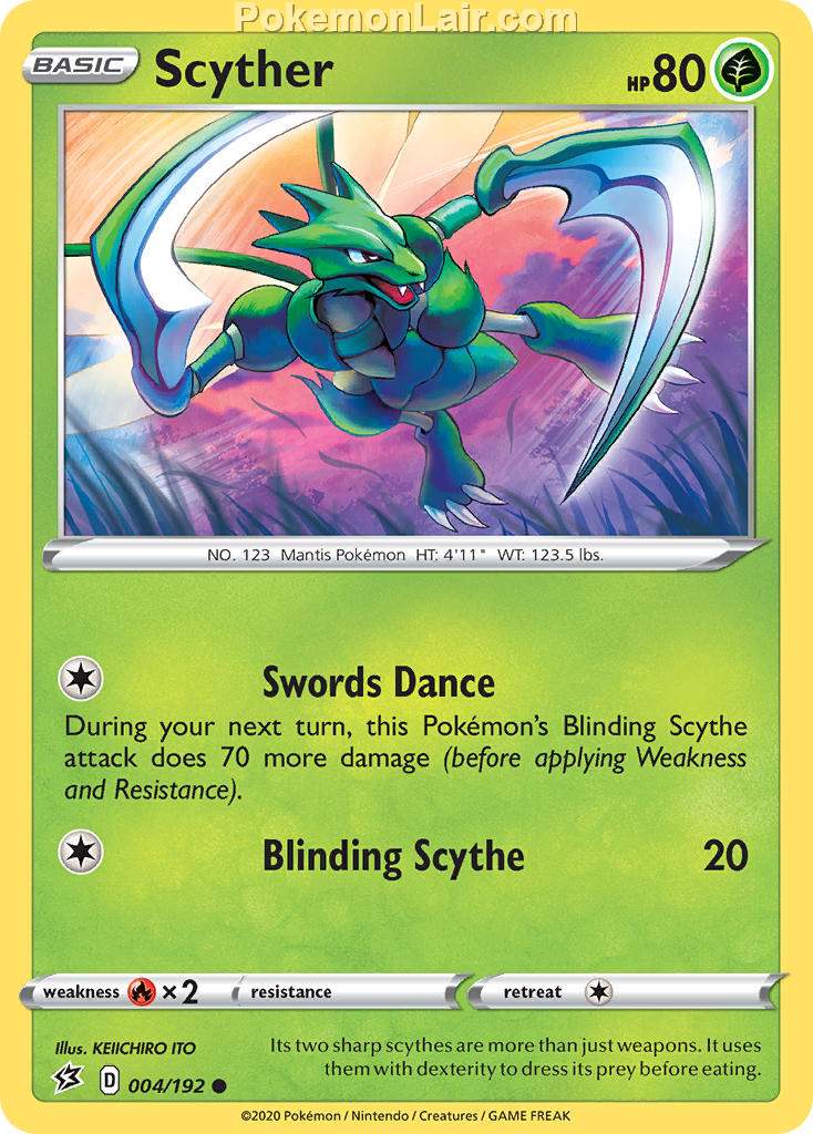 2020 Pokemon Trading Card Game Sword Shield – Rebel Clash Price List – 4 Scyther