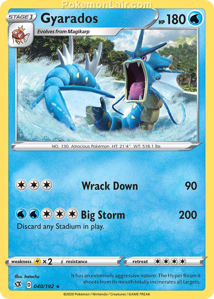 2020 Pokemon Trading Card Game Sword Shield – Rebel Clash Price List – 40 Gyarados