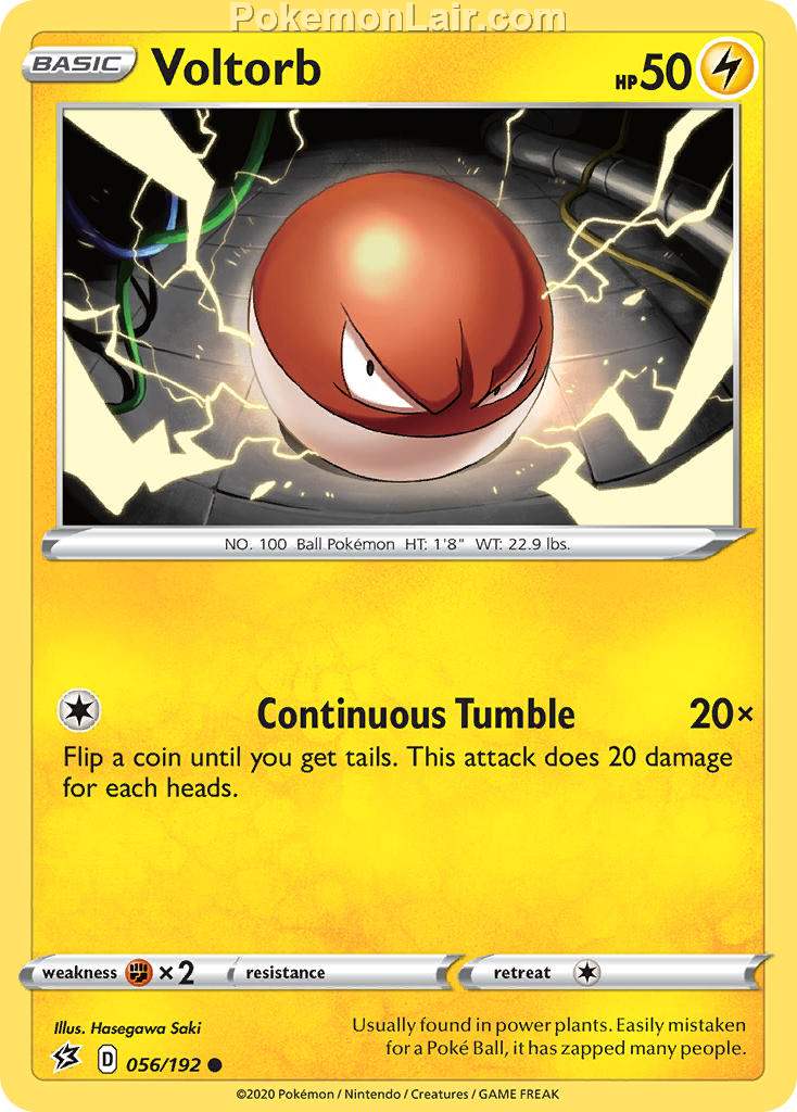 2020 Pokemon Trading Card Game Sword Shield – Rebel Clash Price List – 56 Voltorb