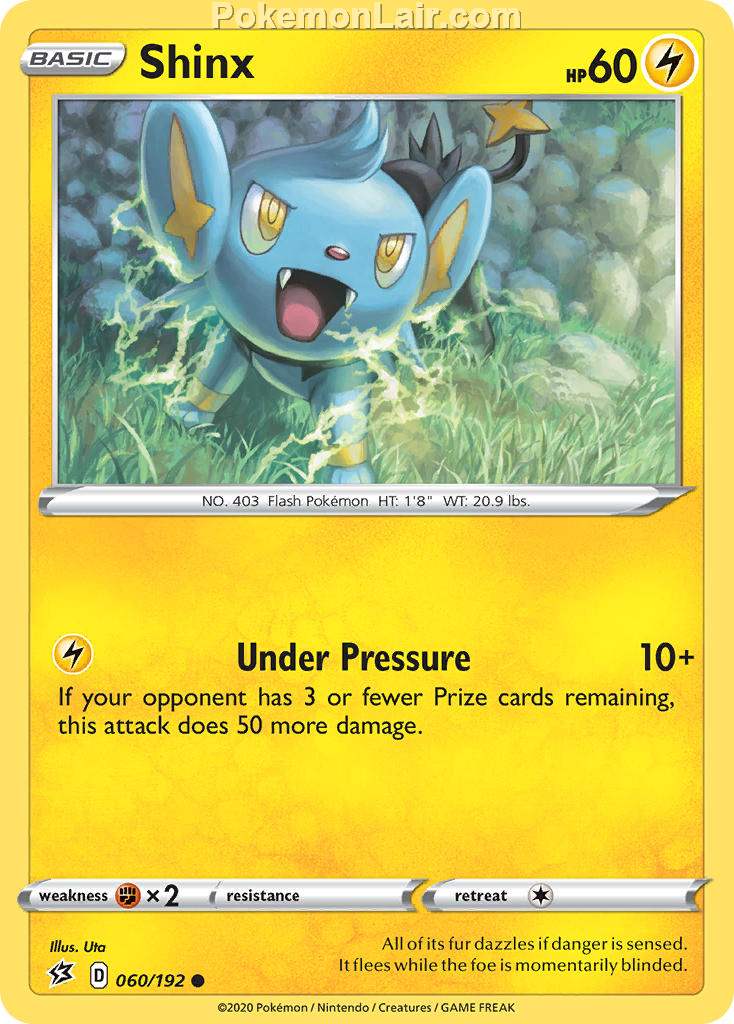 2020 Pokemon Trading Card Game Sword Shield – Rebel Clash Price List – 60 Shinx