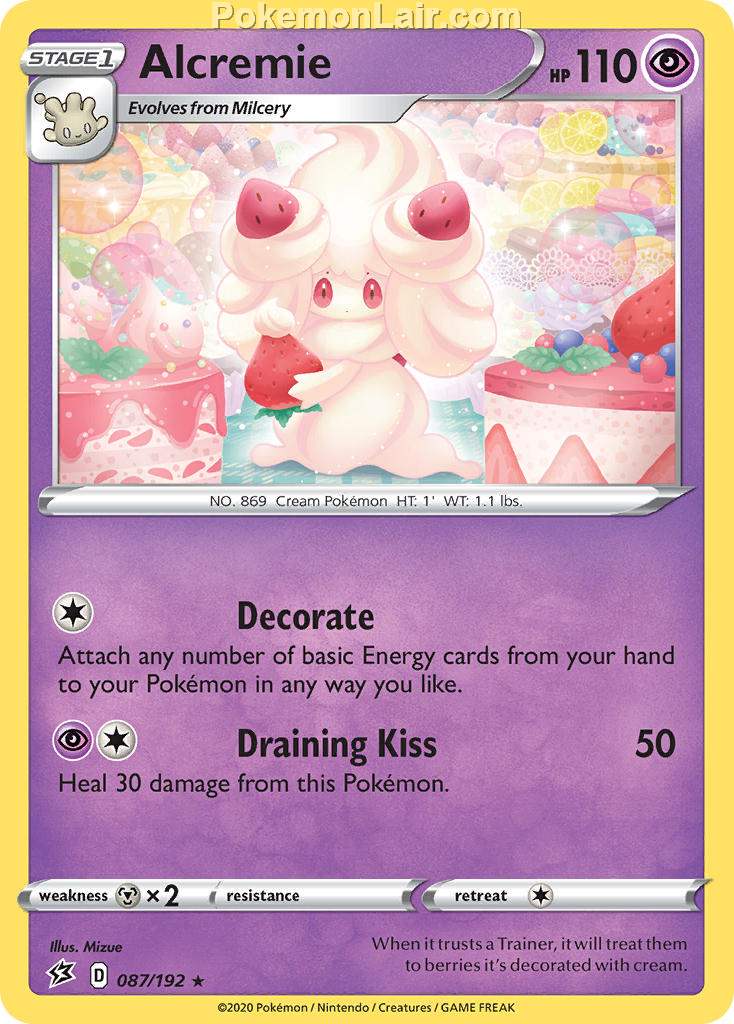 2020 Pokemon Trading Card Game Sword Shield – Rebel Clash Price List – 87 Alcremie