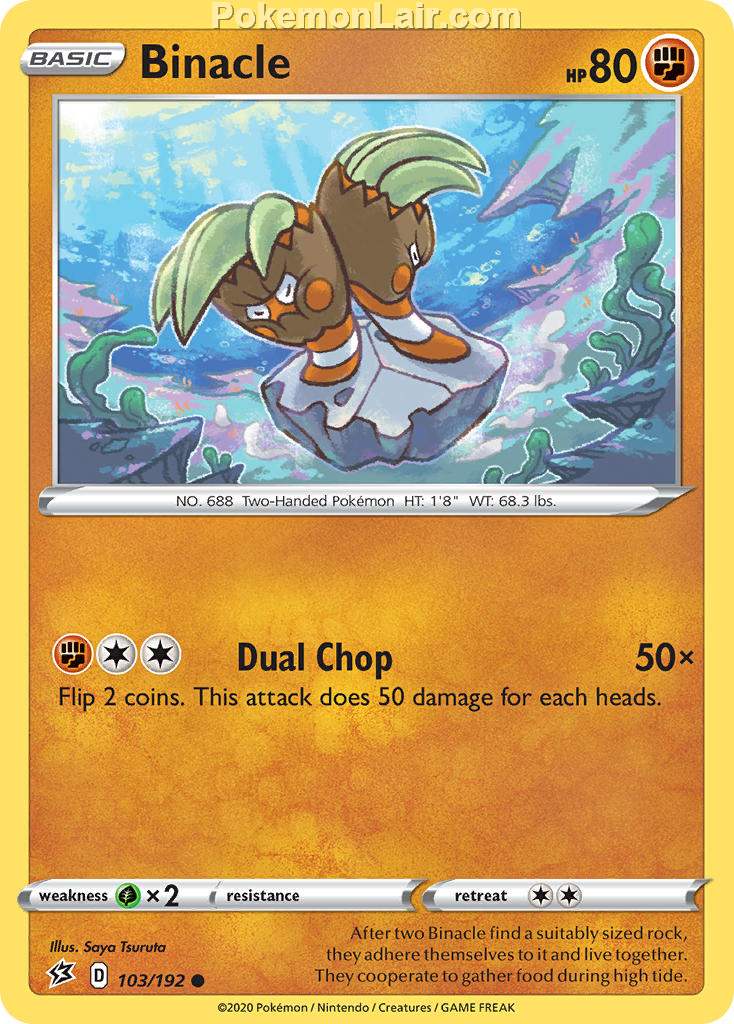 2020 Pokemon Trading Card Game Sword Shield – Rebel Clash Set List – 103 Binacle