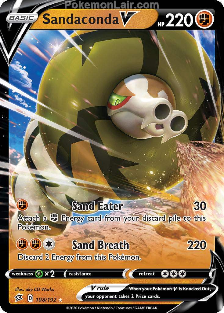 2020 Pokemon Trading Card Game Sword Shield – Rebel Clash Set List – 108 Sandaconda V