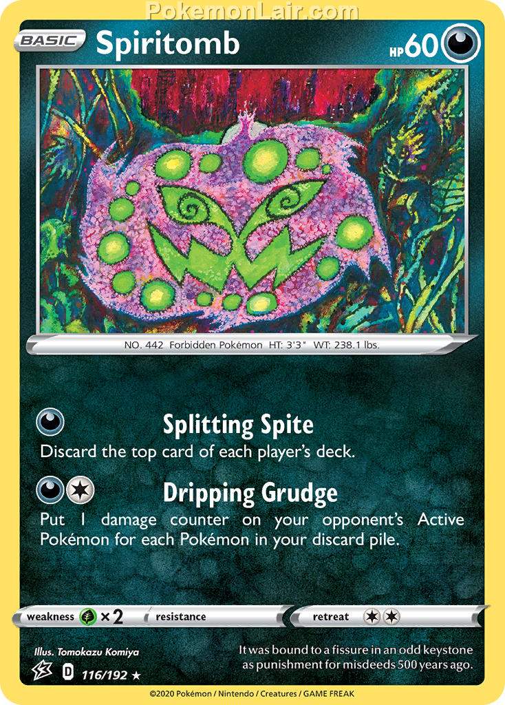 2020 Pokemon Trading Card Game Sword Shield – Rebel Clash Set List – 116 Spiritomb