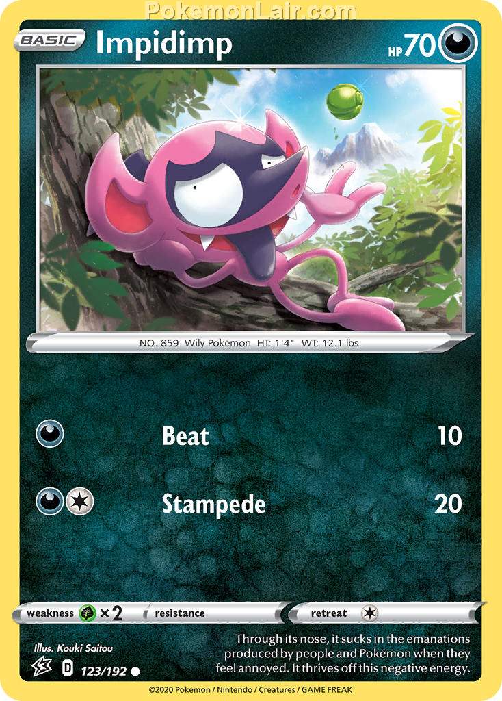 2020 Pokemon Trading Card Game Sword Shield – Rebel Clash Set List – 123 Impidimp