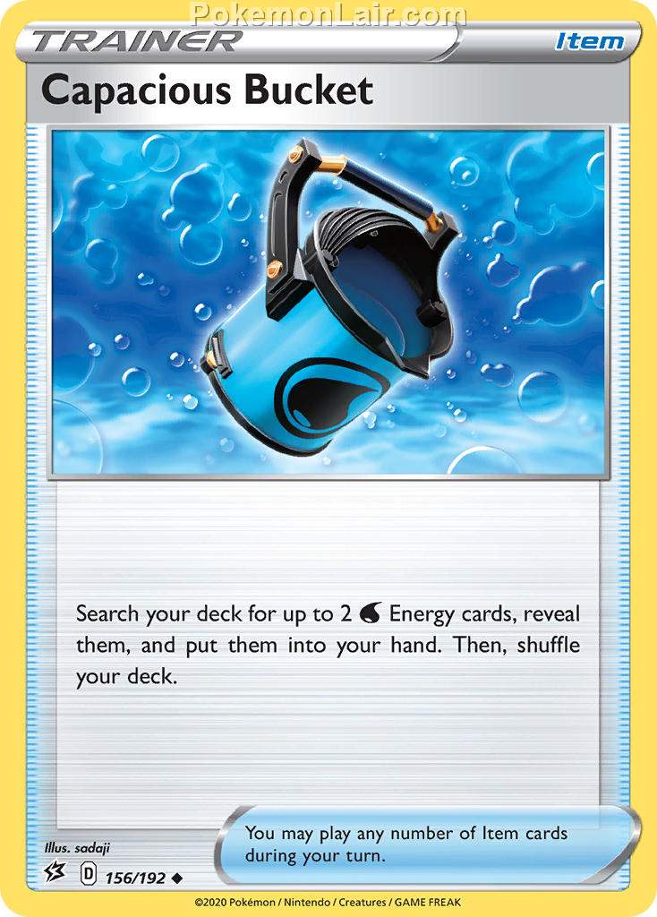 2020 Pokemon Trading Card Game Sword Shield – Rebel Clash Set List – 156 Capacious Bucket