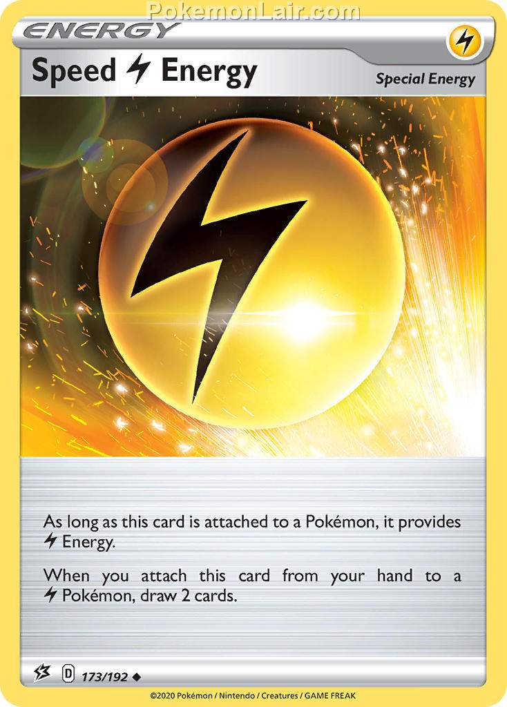 2020 Pokemon Trading Card Game Sword Shield – Rebel Clash Set List – 173 Speed Lightning Energy