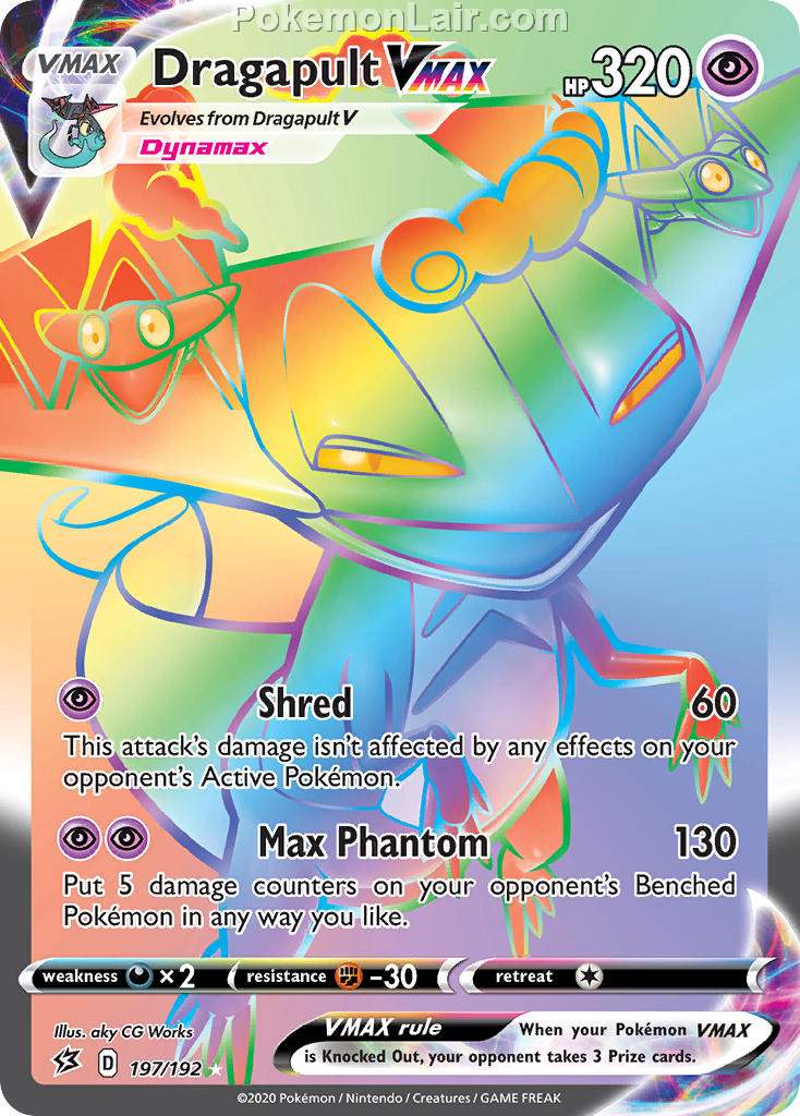 2020 Pokemon Trading Card Game Sword Shield – Rebel Clash Set List – 197 Dragapult VMAX