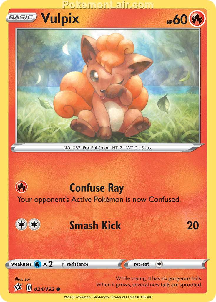 2020 Pokemon Trading Card Game Sword Shield – Rebel Clash Set List – 24 Vulpix