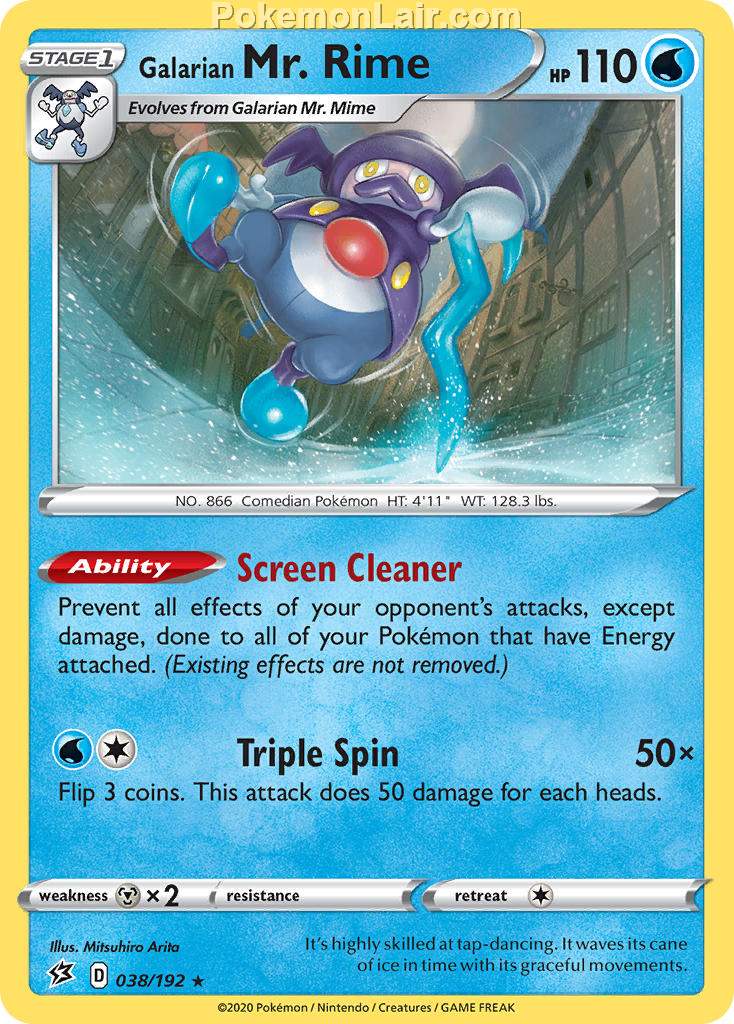 2020 Pokemon Trading Card Game Sword Shield – Rebel Clash Set List – 38 Galarian Mr Rime