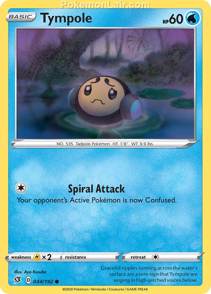 2020 Pokemon Trading Card Game Sword Shield – Rebel Clash Set List – 44 Tympole
