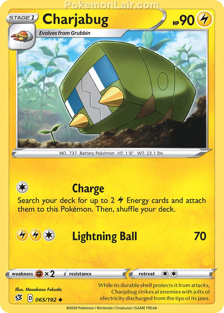 2020 Pokemon Trading Card Game Sword Shield – Rebel Clash Set List – 65 Charjabug