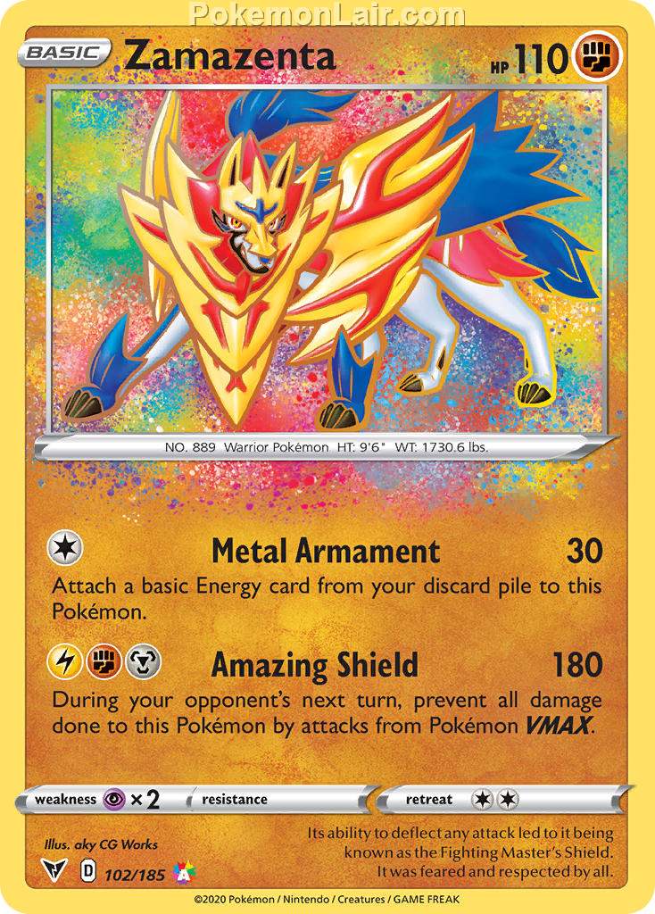 2020 Pokemon Trading Card Game Sword Shield – Vivid Voltage Price List – 102 Zamazenta