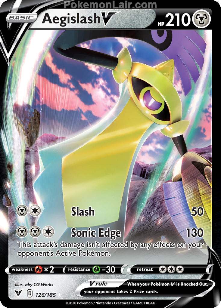 2020 Pokemon Trading Card Game Sword Shield – Vivid Voltage Price List – 126 Aegislash V