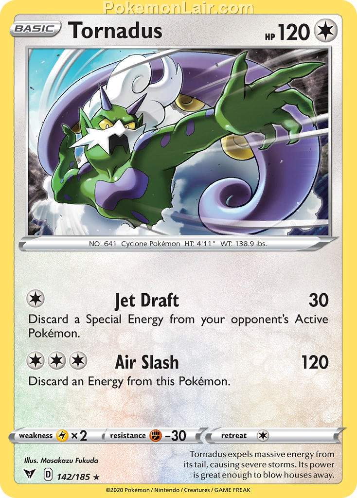 2020 Pokemon Trading Card Game Sword Shield – Vivid Voltage Price List – 142 Tornadus