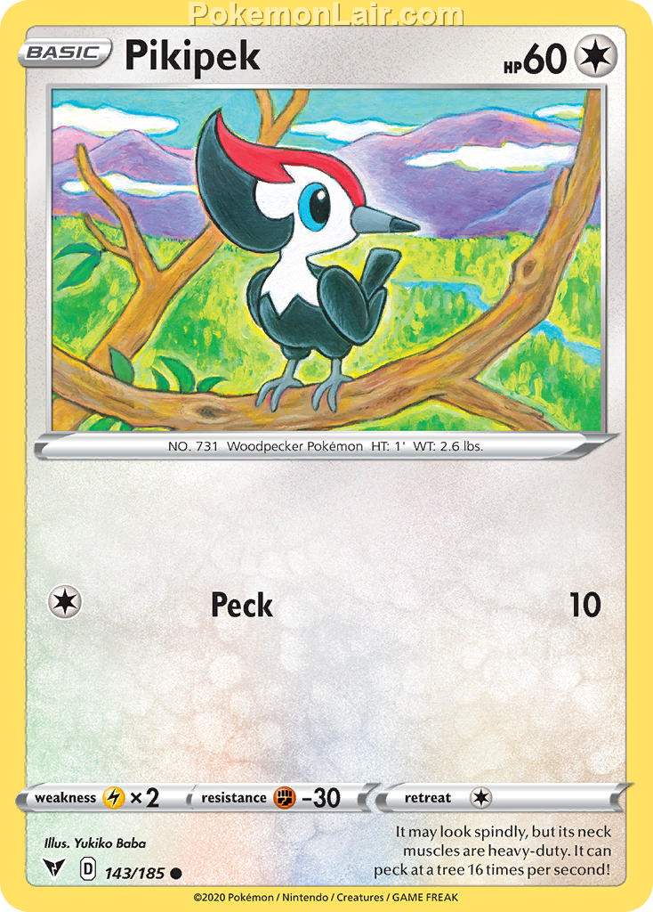 2020 Pokemon Trading Card Game Sword Shield – Vivid Voltage Price List – 143 Pikipek