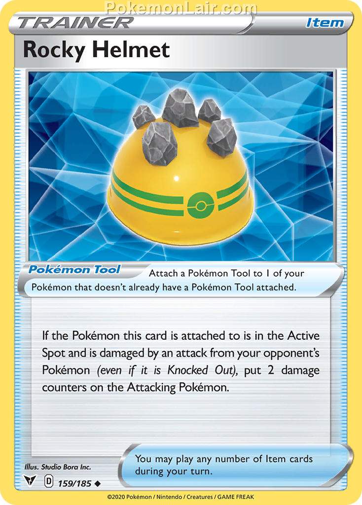 2020 Pokemon Trading Card Game Sword Shield – Vivid Voltage Price List – 159 Rocky Helmet