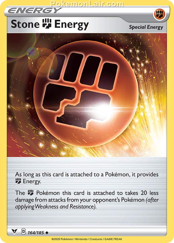 2020 Pokemon Trading Card Game Sword Shield – Vivid Voltage Price List – 164 Stone F Energy