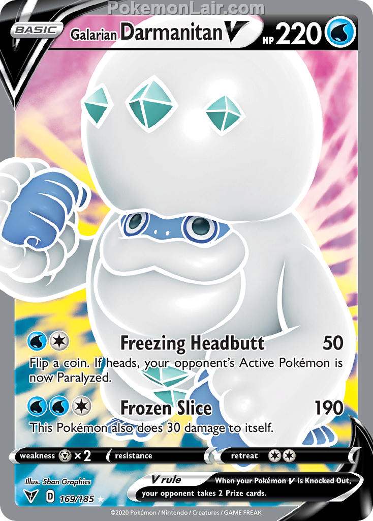 2020 Pokemon Trading Card Game Sword Shield – Vivid Voltage Price List – 169 Galarian Darmanitan V