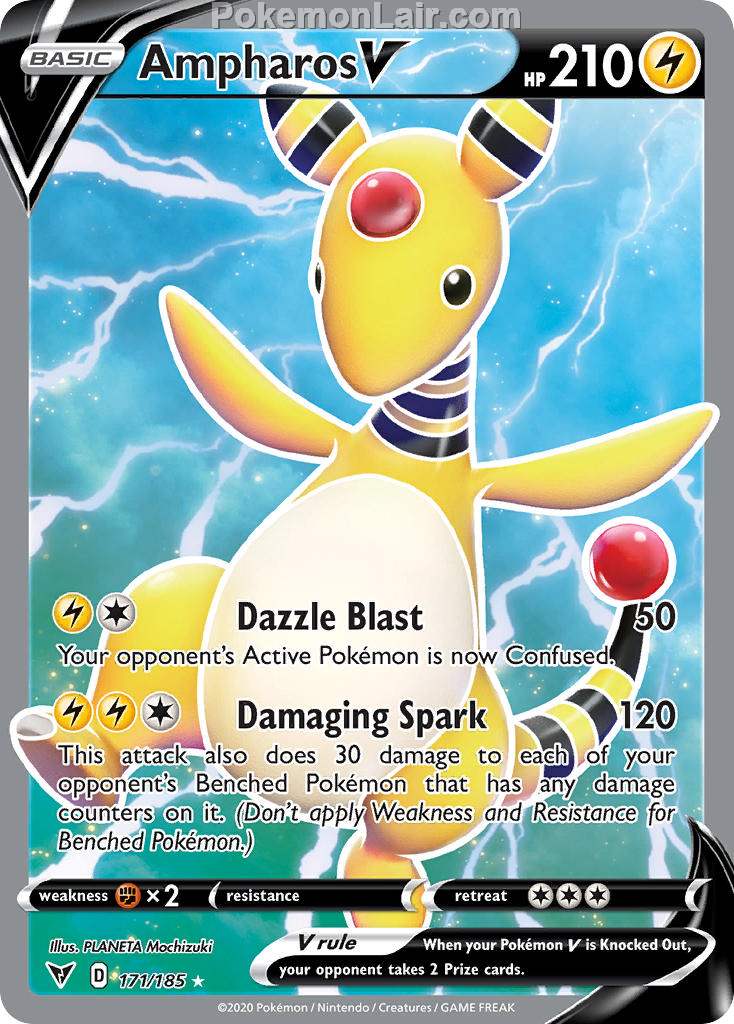 2020 Pokemon Trading Card Game Sword Shield – Vivid Voltage Price List – 171 Ampharos V