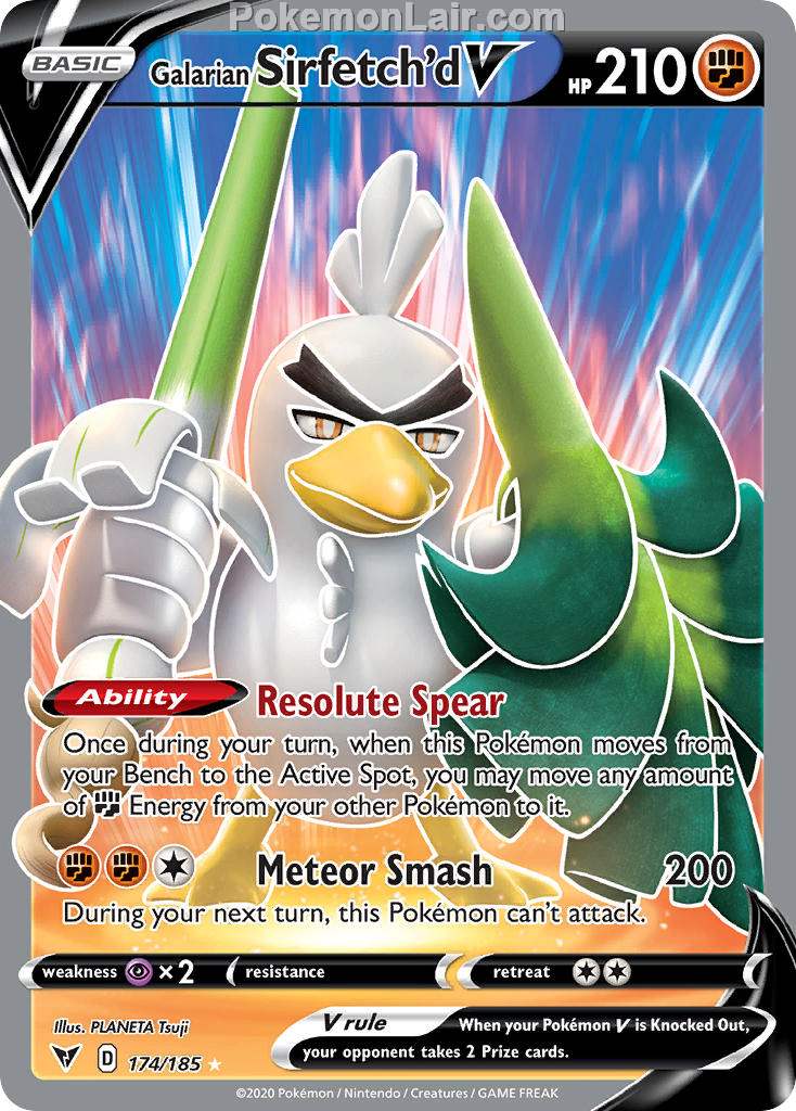 2020 Pokemon Trading Card Game Sword Shield – Vivid Voltage Price List – 174 Galarian Sirfetchd V