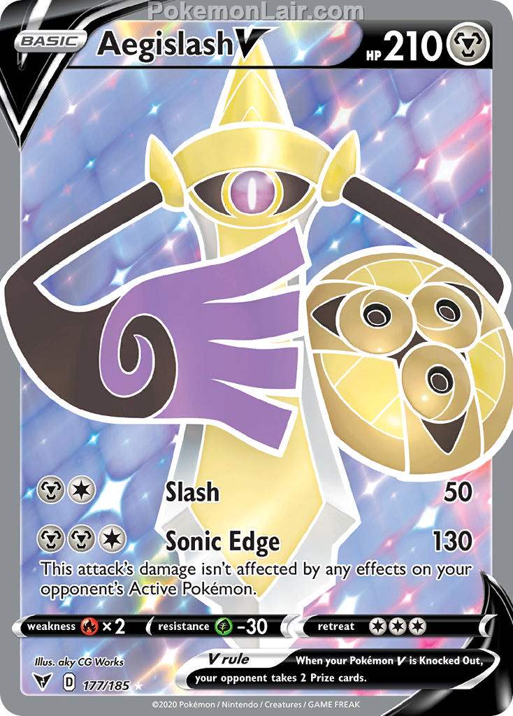 2020 Pokemon Trading Card Game Sword Shield – Vivid Voltage Price List – 177 Aegislash V