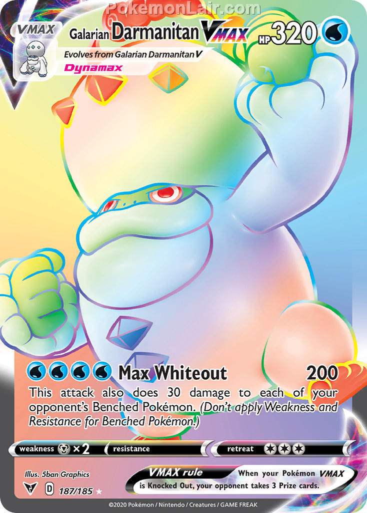 2020 Pokemon Trading Card Game Sword Shield – Vivid Voltage Price List – 187 Galarian Darmanitan VMAX