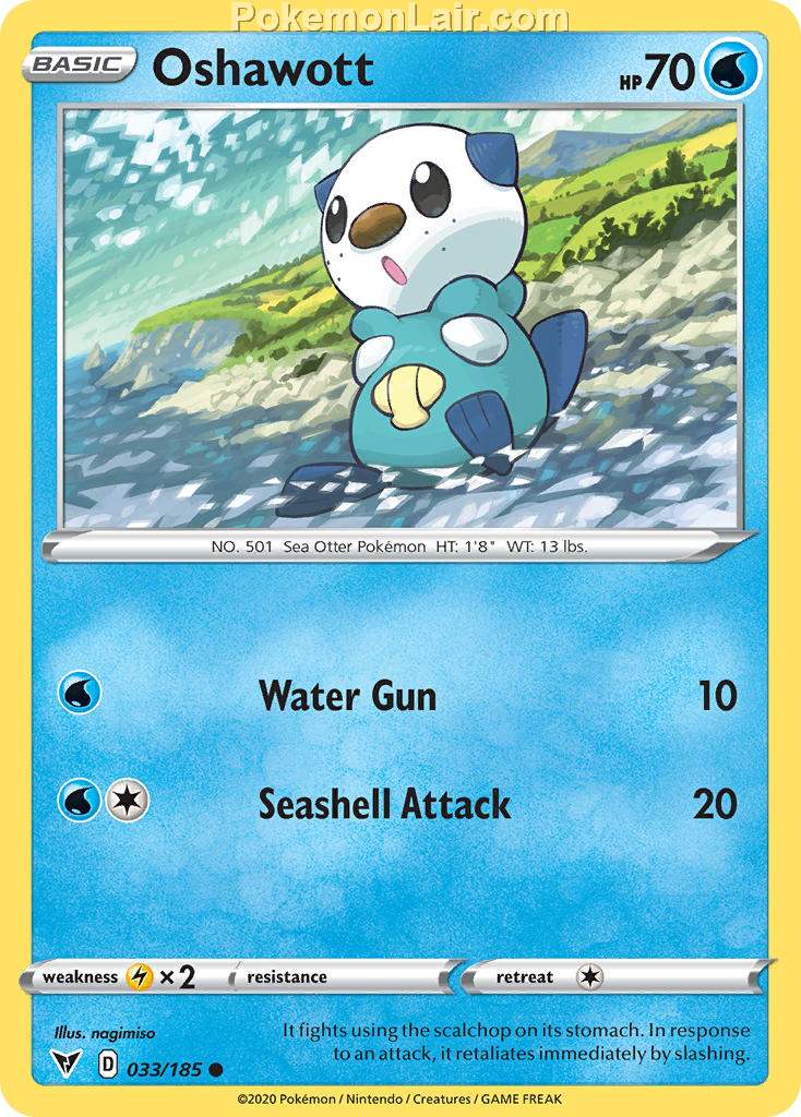 2020 Pokemon Trading Card Game Sword Shield – Vivid Voltage Price List – 33 Oshawott