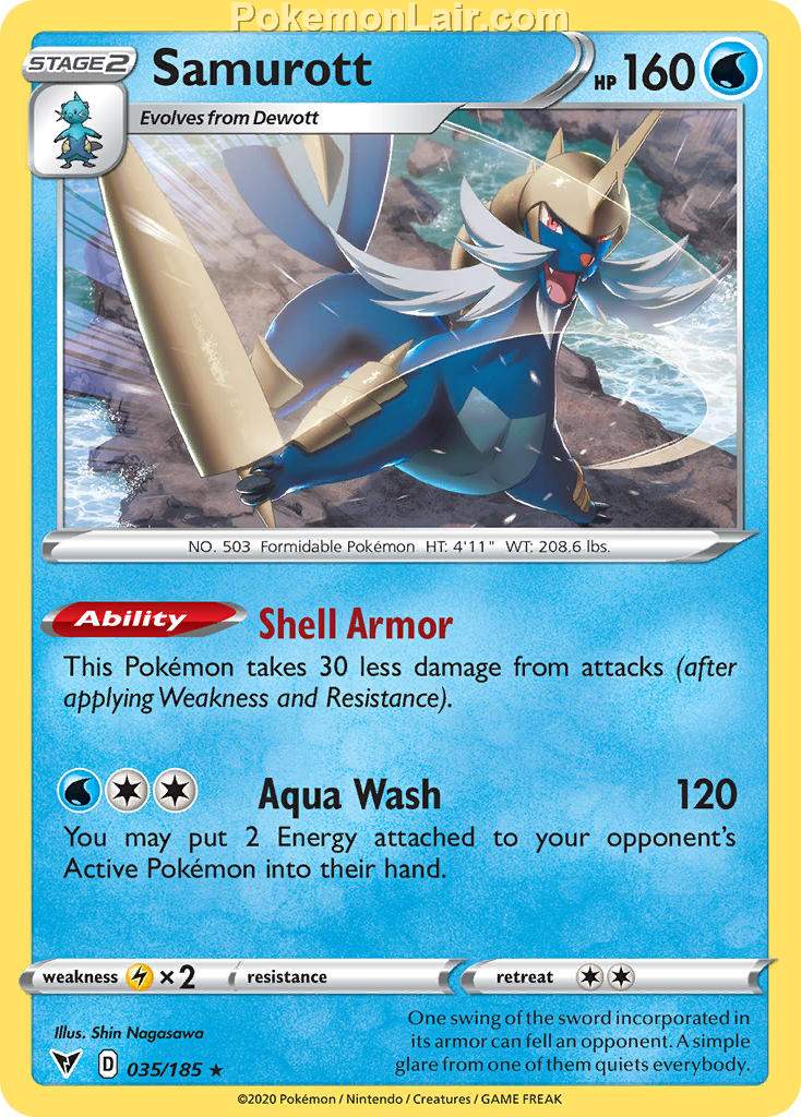 2020 Pokemon Trading Card Game Sword Shield – Vivid Voltage Price List – 35 Samurott