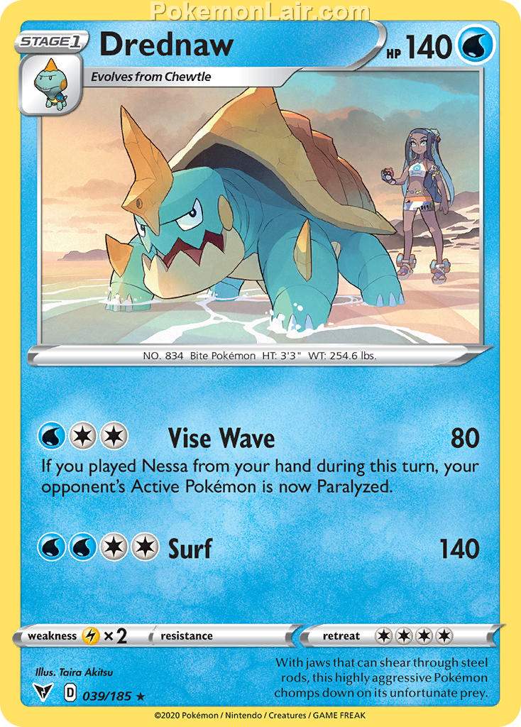 2020 Pokemon Trading Card Game Sword Shield – Vivid Voltage Price List – 39 Drednaw