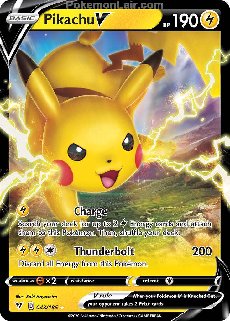 2020 Pokemon Trading Card Game Sword Shield – Vivid Voltage Price List – 43 Pikachu V