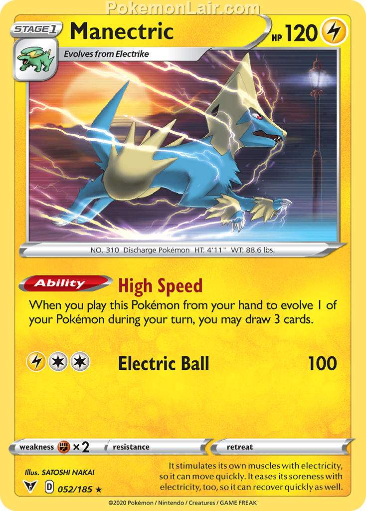 2020 Pokemon Trading Card Game Sword Shield – Vivid Voltage Price List – 52 Manectric