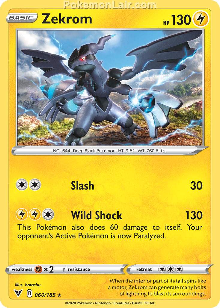 2020 Pokemon Trading Card Game Sword Shield – Vivid Voltage Price List – 60 Zekrom