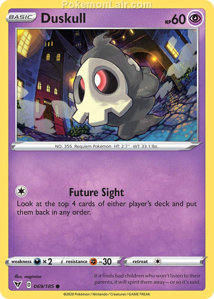 2020 Pokemon Trading Card Game Sword Shield – Vivid Voltage Price List – 69 Duskull